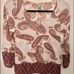 Lucky Brand | Cream Color with Paisley Print | Size: XS